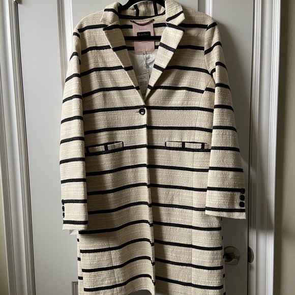 Cream and black striped Jacket. SIZE EU36. BNWT. - Picture 1 of 10